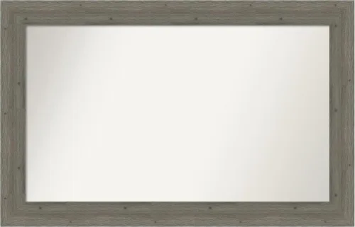 Miniatura 101 de Amanti Art Espejo de baño gris para sobre el fregadero, 27 x 27 pulgadas, espejo de tocador cuadrado gris, marco de madera rústica de campo medio