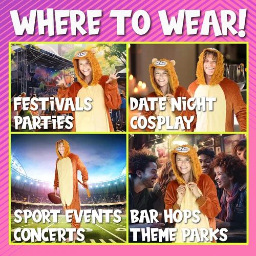 Miniatura 70 de Funziez! - Disfraz de Halloween para adultos, disfraz de animales y criaturas marinas, mameluco afelpado para cosplay, para mujeres y hombres