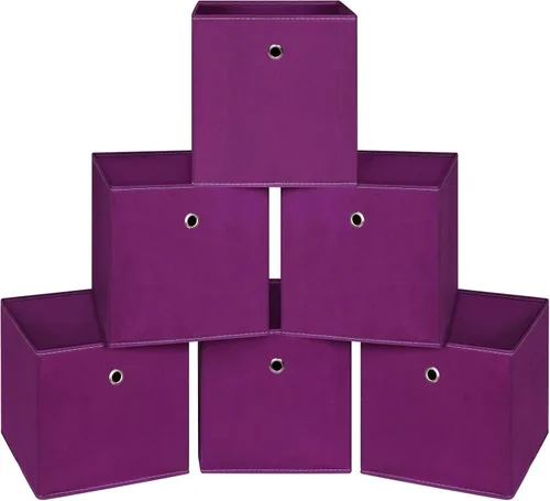 Miniatura 17 de Cubos de Almacenamiento Plegables Negros Contenedores, Cubos de Almacenamiento de Tela de 11 Pulgadas, Cajas de Almacenamiento de Tela, Cubos