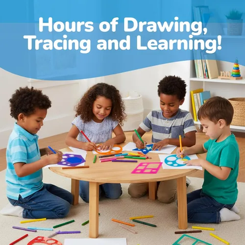 Miniatura 4 de Karty Shape - Juego de plantillas para niños, juego de 10 piezas, kit de plantillas de dibujo colorido, suministros divertidos de artes