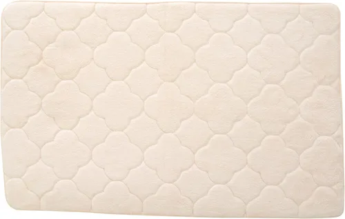 Tapete de baño de espuma viscoelástica bordada con tecnología Water Shield, 17 x 24 pulgadas, angora