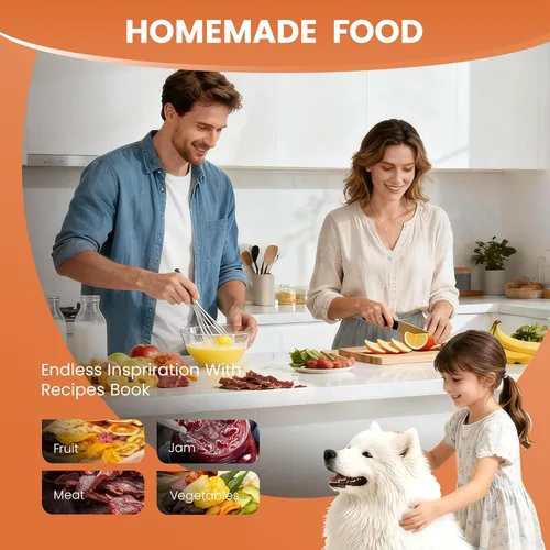 Miniatura 8 de Máquina Deshidratadora de Alimentos con 12 Bandejas de Acero Inoxidable, 10.9 pies² Deshidratador de Carne para Cecina, Secador de 800W