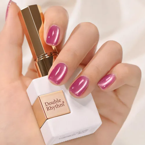 Miniatura 48 de Double Rhythm Esmalte de gel Jelly Glass de ojo de gato con imán, 0.5 onzas líquidas, brillo holográfico, brillante, translúcido