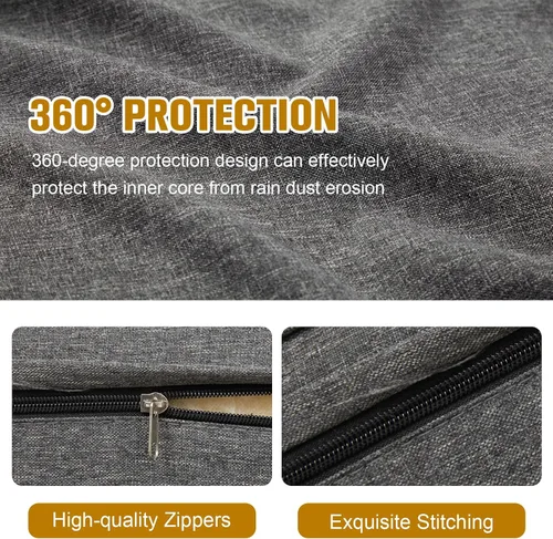 Miniatura 2 de 7 fundas de repuesto para sofá de mimbre para patio al aire libre, lavables, fundas de repuesto para asiento y respaldo, gris oscuro
