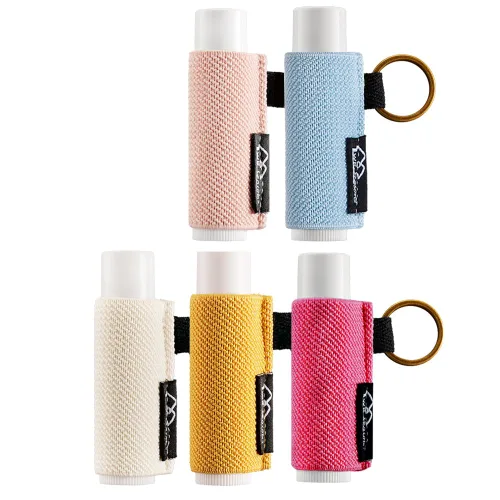 WK IEASON - Llavero con clip para bálsamo labial, funda para lápiz labial, funda para bálsamo labial tipo chapstick, llavero