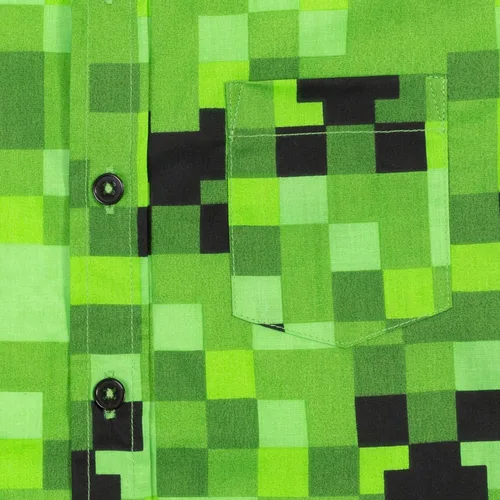 Miniatura 4 de Minecraft Creeper - Camisa de vestir de manga corta con botones