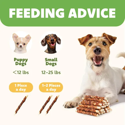 Miniatura 6 de MON2SUN Golosinas de cuero crudo envueltas en pato de 5 pulgadas para cachorros y perros pequeños, promueve la salud dental, aperitivos saludables