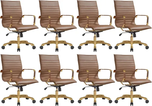 Miniatura 33 de LeisureMod Harris - Silla de oficina ejecutiva ergonómica moderna, silla de escritorio de piel con respaldo alto con altura ajustable, control