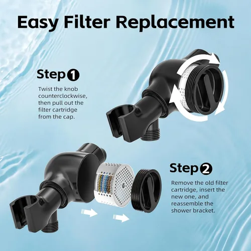Miniatura 4 de High Pressure Filtered Shower Head with Handheld, 9 Spray Modes 4.7" Shower Head, 59" long hose, 10 Layers Filter for Hard Water, Remove Chlorine
