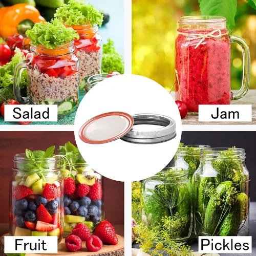 Miniatura 7 de SLifeJars Tapas y anillos para conservas de boca regular, 240 tapas y anillos para tarros Mason de 2.756 in y anillos para enlatado de boca regular