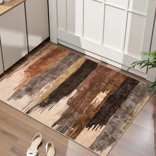Miniatura 73 de Ciicool Alfombra de pasillo lavable de 2 x 6, alfombra moderna abstracta para pasillo, antideslizante, delgada, ligera, con estampado gris marino