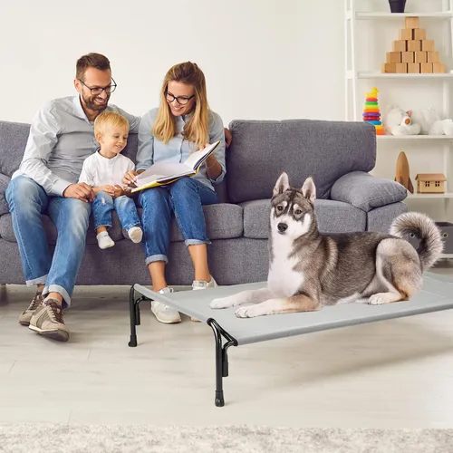 Miniatura 9 de Veehoo Cama Elevada para Perros al Aire Libre, Cuna Elevada para Perros Grandes, Cama de Hamaca para Mascotas Lavable y Resistente al Agua