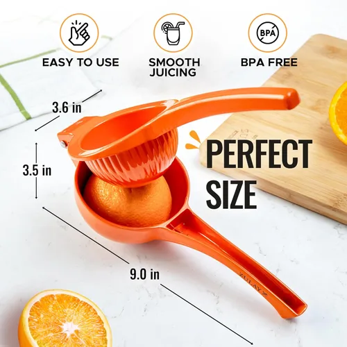 Miniatura 4 de Zulay - Exprimidor de naranja de metal de alta calidad, exprimidor de cítricos, prensa manual para extraer la mayor cantidad de jugo posible