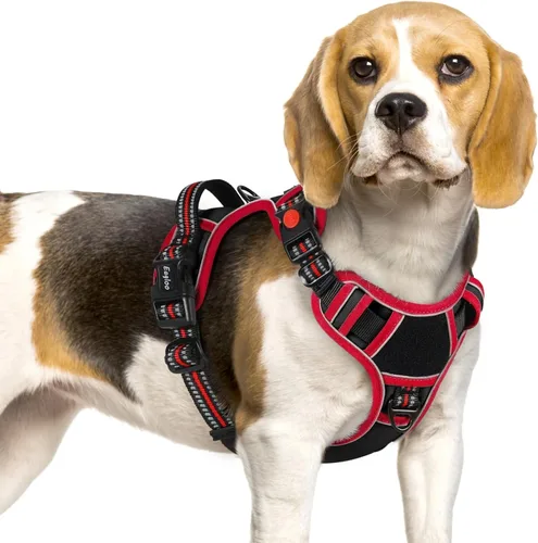 Miniatura 18 de Eagloo Arnés para perro de tamaño pequeño, fácil de llevar con 3 hebillas, arnés ajustable sin tirones para mascotas con sistema MOLLE, chaleco