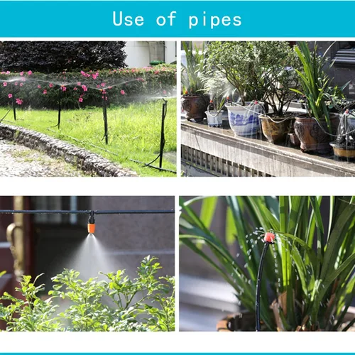 Miniatura 4 de Tubo de riego por goteo de 50 pies y 1/4 pulgadas, línea de distribución en blanco, manguera de agua, tubo de riego de jardín para sistema de riego