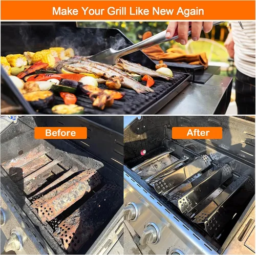 Miniatura 6 de Hisencn Piezas de repuesto de parrilla de acero inoxidable 304 para Nexgrill 720-0830H, 720-0888, 720-0888N, quemador de parrilla, placas de calor