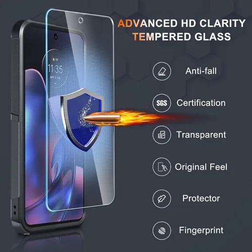 Miniatura 4 de Funda compatible con Moto G 5G 2024, cuerpo completo, resistente, resistente, a prueba de golpes, con correa de cordón, protector de pantalla