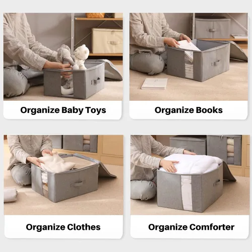 Miniatura 9 de Almacenamiento debajo de la cama con ventana transparente/tela resistente 600D, bolsas de almacenamiento debajo de la cama para ropa, ropa, manta