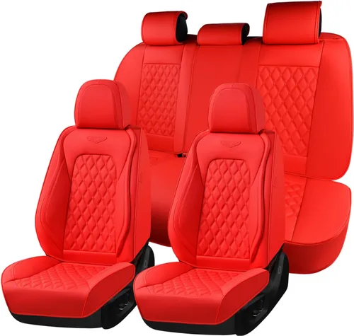 Miniatura 41 de Coverado Juego completo de fundas de asiento de automóvil, fundas de asiento de piel de napa para automóvil, protector de asiento de automóvil