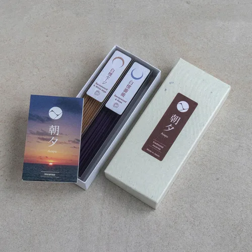 Miniatura 3 de Asayu Japan Varillas de incienso tradicionales, juego de purificación (sándalo y salvia blanca + sándalo y rosa), 1.41 oz (cada aroma 0.71 oz)