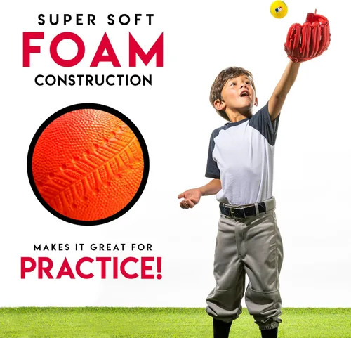 Miniatura 4 de Franklin Sports Pelotas de béisbol de espuma, pelotas de béisbol de espuma suave para niños, perfectas para golpear y jugar en interiores