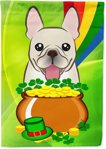 Miniatura 93 de Caroline's Treasures BB1963GF Bandera de Bulldog Inglés para el Día de San Patricio para el jardín, bandera decorativa para patio exterior, patio