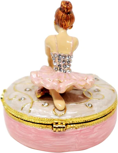 Miniatura 6 de Caja de joyería de bailarina rosa con texto en inglés "Bejeweled