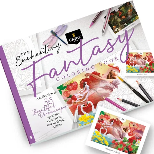 Castle Arts Fantasy - Libro para colorear | 36 fantásticos paisajes de ensueño curados por artistas internos para relajarte | con guía de referencia
