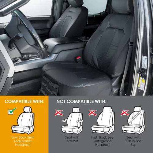 Miniatura 6 de LPI Truck Colton - Fundas de asiento de camión resistentes para asientos delanteros, se adapta a SUV o camión de tamaño completo, organizador
