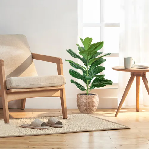 Miniatura 2 de Árbol de higuera de hoja de violín artificial y ficus de lira para decoración de oficina en el hogar, 30 pulgadas