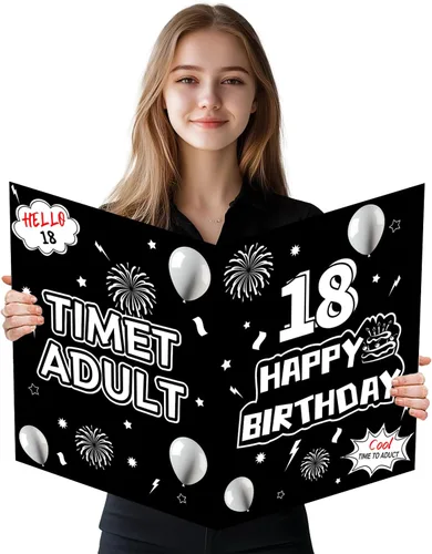 Miniatura 8 de Idealmuzik Tarjeta Jumbo de Feliz 10º Aniversario – Tarjeta de Felicitación de Congratulaciones Grande Plegada de 14x22 Pulgadas con Sobre, Tarjeta