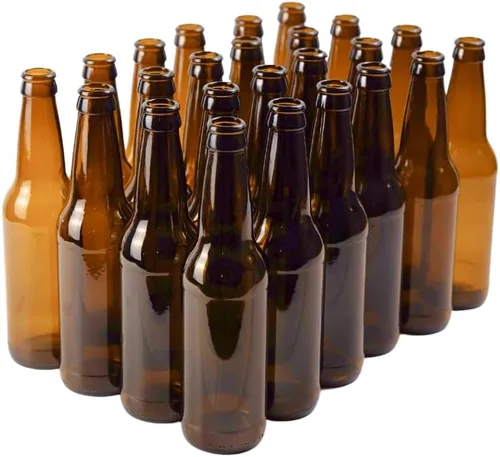 FastRack Botellines ámbar para cerveza, 12 onzas (24 unidades) | Botellines de vidrio cuello largo con tapa a presión para elaboración casera de