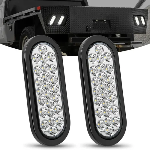 Miniatura 10 de Nilight Luz trasera ovalada de 6 pulgadas, 4 unidades, color rojo, 24 luces LED de parada de freno y giro con ojales de montaje empotrado, 4 luces