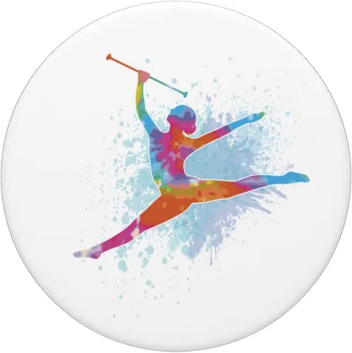 Miniatura 3 de Impresionante gimnasia - bastón de baile girando majorette PopSockets intercambiables PopGrip