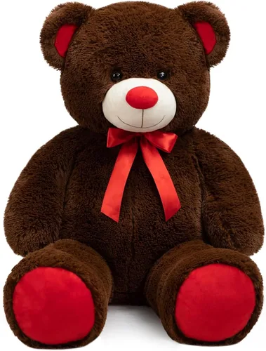 Miniatura 18 de Enorme Oso de Peluche Animal de Peluche Oso de Peluche Gigante con Lazo de Cinta Roja Juguete de Peluche de Día Regalo para Novia y Niños 36 Beige