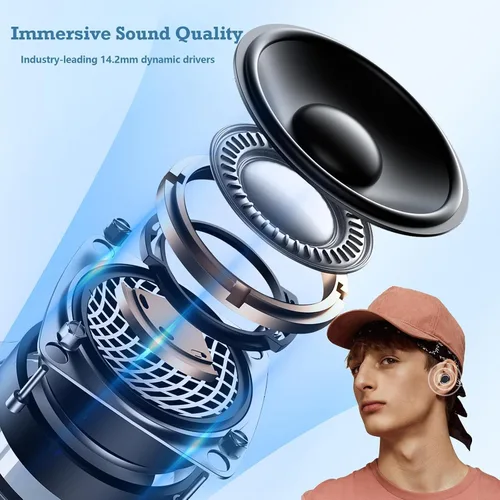 Miniatura 2 de Xmenha Mini auriculares invisibles pequeños Bluetooth para dormir para orejas pequeñas, de perfil bajo, pequeños, ocultos, discretos, más pequeños