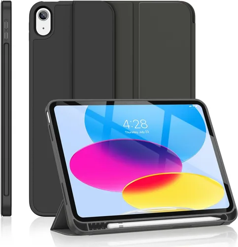 Soke Funda para iPad (A16) de 11ª/10ª generación (2025/2022), iPad de 11/10.9 pulgadas con soporte para lápiz, funda protectora inteligente con Negro
