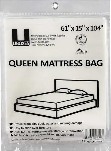 Miniatura 2 de uBoxes Fundas de colchón Queen y King, polietileno resistente de 2 mil