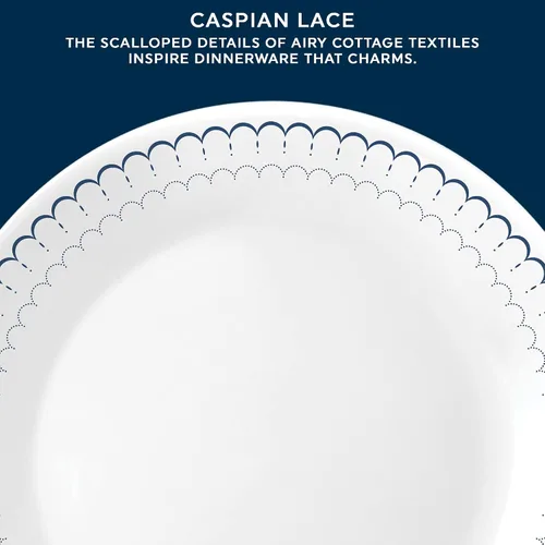 Miniatura 4 de Corelle - Platos de mesa de Vitrelle grandes, redondos, livianos, con triple capa de vidrio, no se astillan ni se rayan, aptos para microondas