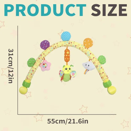 Miniatura 9 de Caterbee Juguetes de moisés de arco de viaje para bebés y niños pequeños, accesorio para cochecito de cuna y cochecito de bebé, juguete de barra