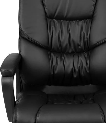 Miniatura 18 de Flash Furniture Fundamentals - Silla giratoria grande y alta de LeatherSoft para oficina y juegos, silla de oficina ergonómica con reposabrazos Negro