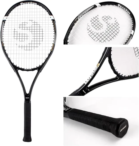 Miniatura 3 de Raquetas de tenis Senston para adultos de 27 pulgadas - Juego de raquetas de tenis para 2 jugadores con 3 pelotas, 2 empuñaduras, 2 amortiguadores