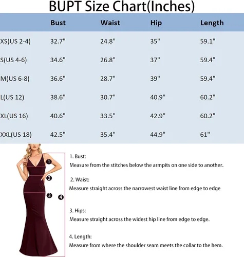 Miniatura 6 de BUPT Vestido largo con cuello en V para mujer, sin mangas, elegante, para invitada de boda, vestido de sirena formal para cóctel, vestido largo