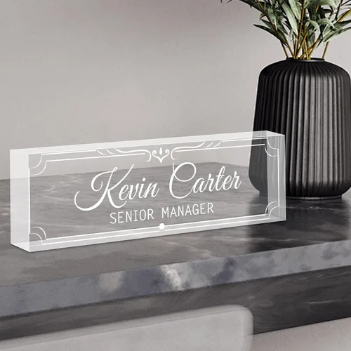 Miniatura 24 de Placa de identificación personalizada para escritorio, decoraciones de escritorio de acrílico, regalos de agradecimiento para empleados, regalos