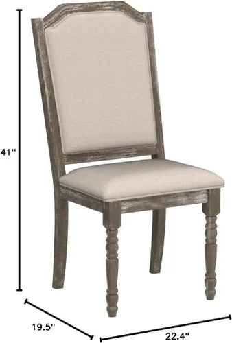 Miniatura 2 de Roundhill Furniture Ferran - Silla de comedor con pedestal de madera, color gris recuperado, juego de 2