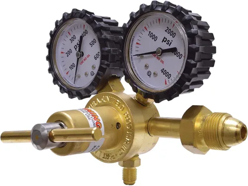 Miniatura 8 de Uniweld RHP400 Regulador de nitrógeno con 0-400 PSI de presión, CGA580 conexión de entrada y conexión de salida de llama macho de 1/4 de pulgada