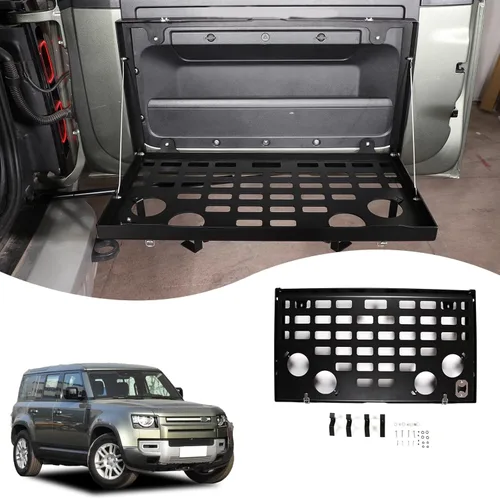 Estante de almacenamiento de metal plegable de metal para puerta trasera de coche para Land Rover Defender 2020-2021 piezas de automóviles