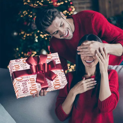 Miniatura 7 de Artsadd Rollos de papel de regalo de cumpleaños personalizados con nombre, papel de regalo de Navidad personalizado para niños, hombres y mujeres