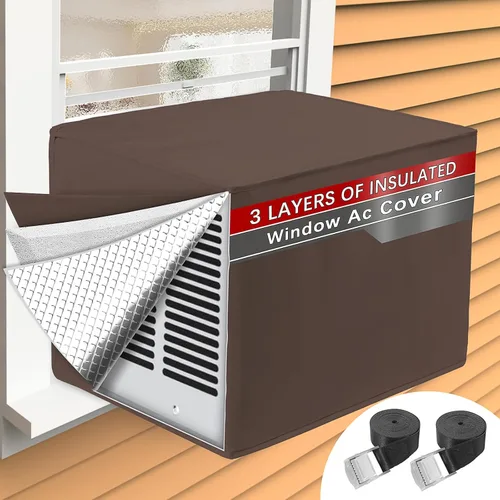 Miniatura 9 de Cubiertas de aire acondicionado para exterior para aislamiento de invierno, 17"W x 12"D x 13"H, impermeables y a prueba de viento, cubiertas de AC
