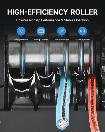Miniatura 5 de CREWORKS Máquina peladora manual de cables, máquina pelacables accionada por taladro con 6 canales y 5 cuchillas, herramienta pelacables portátil